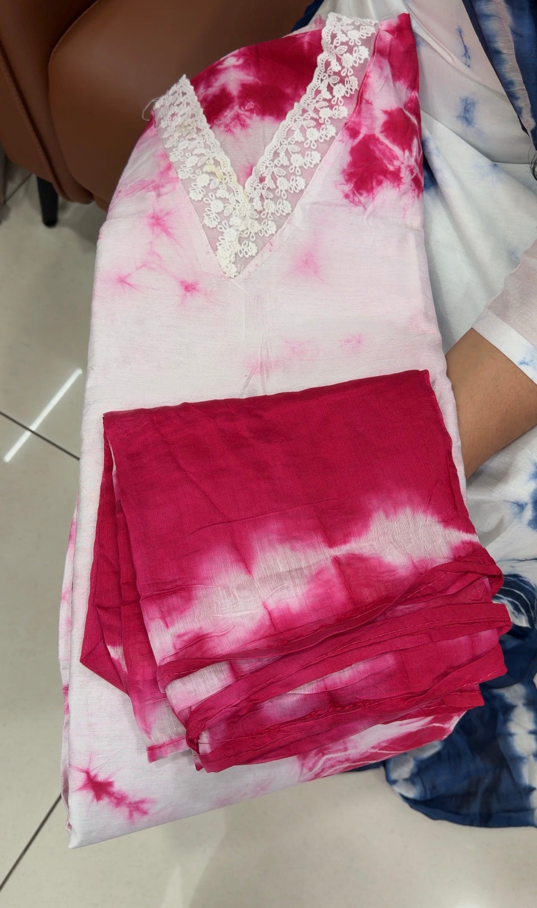 TIE AND DYE UNSTITCHED SALWAR SUITS - NUWA-1854