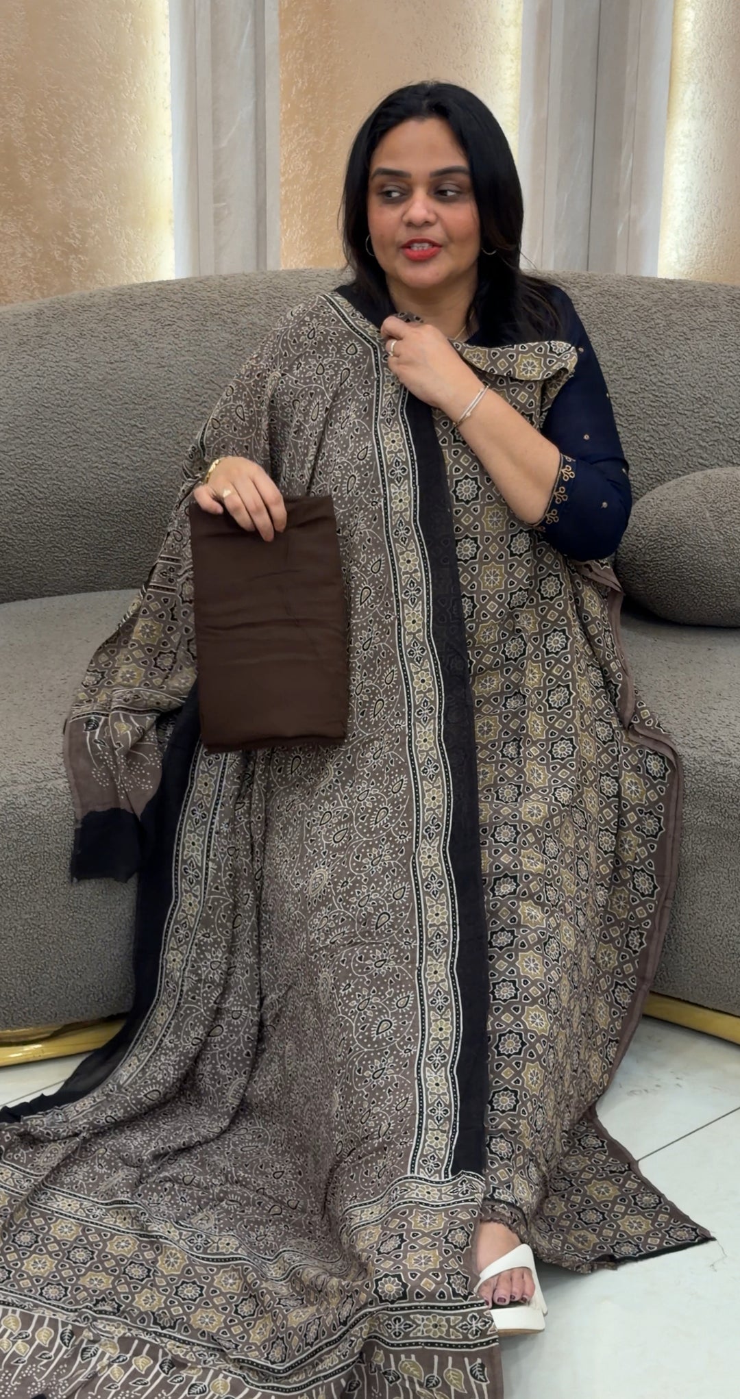 AJRAKH PRINTRED UNSTITCHED SALWAR SUITS - NUWA-653