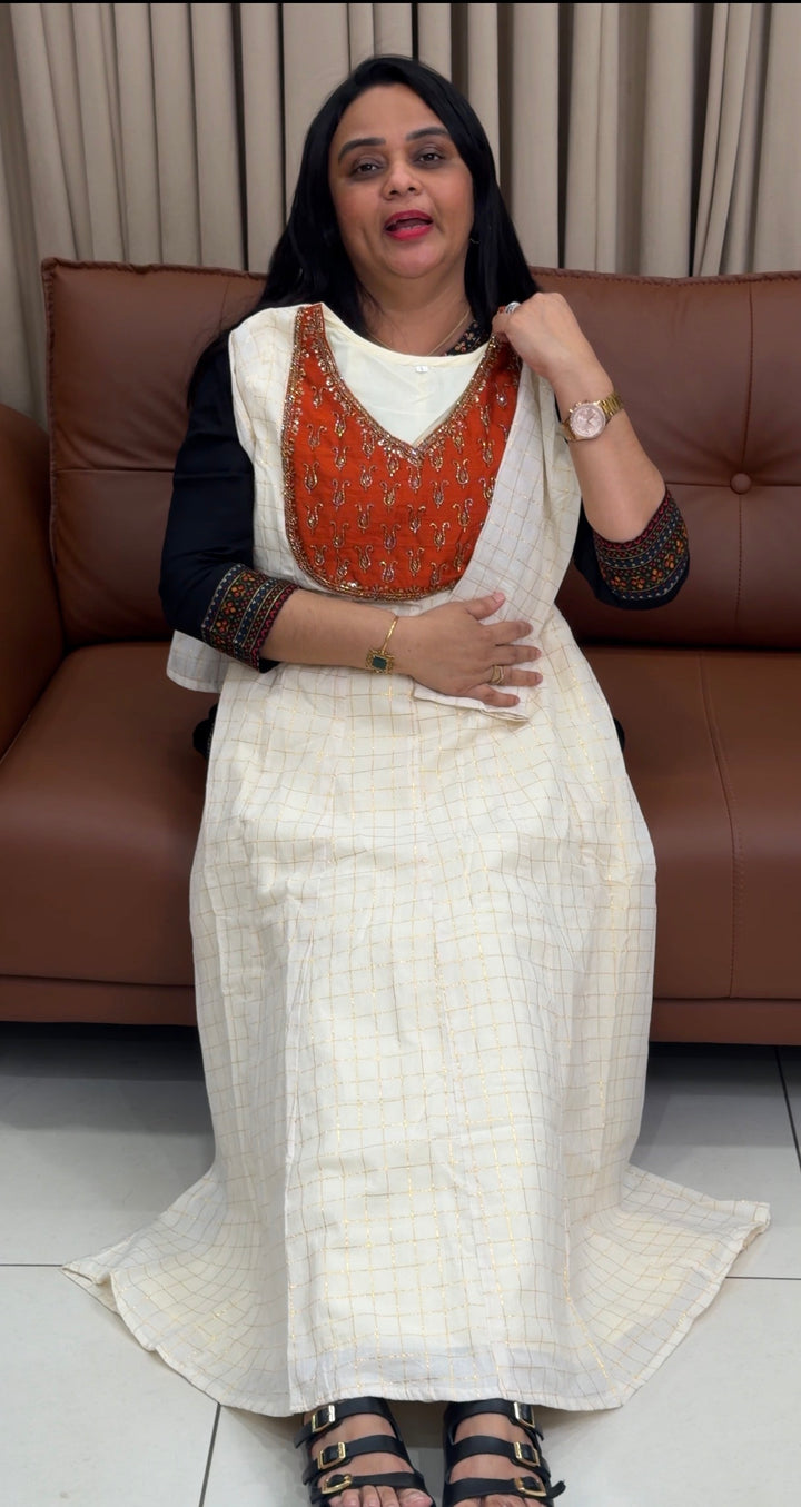 HANDLOOM ANARKALI TOPS - NUWA-1929