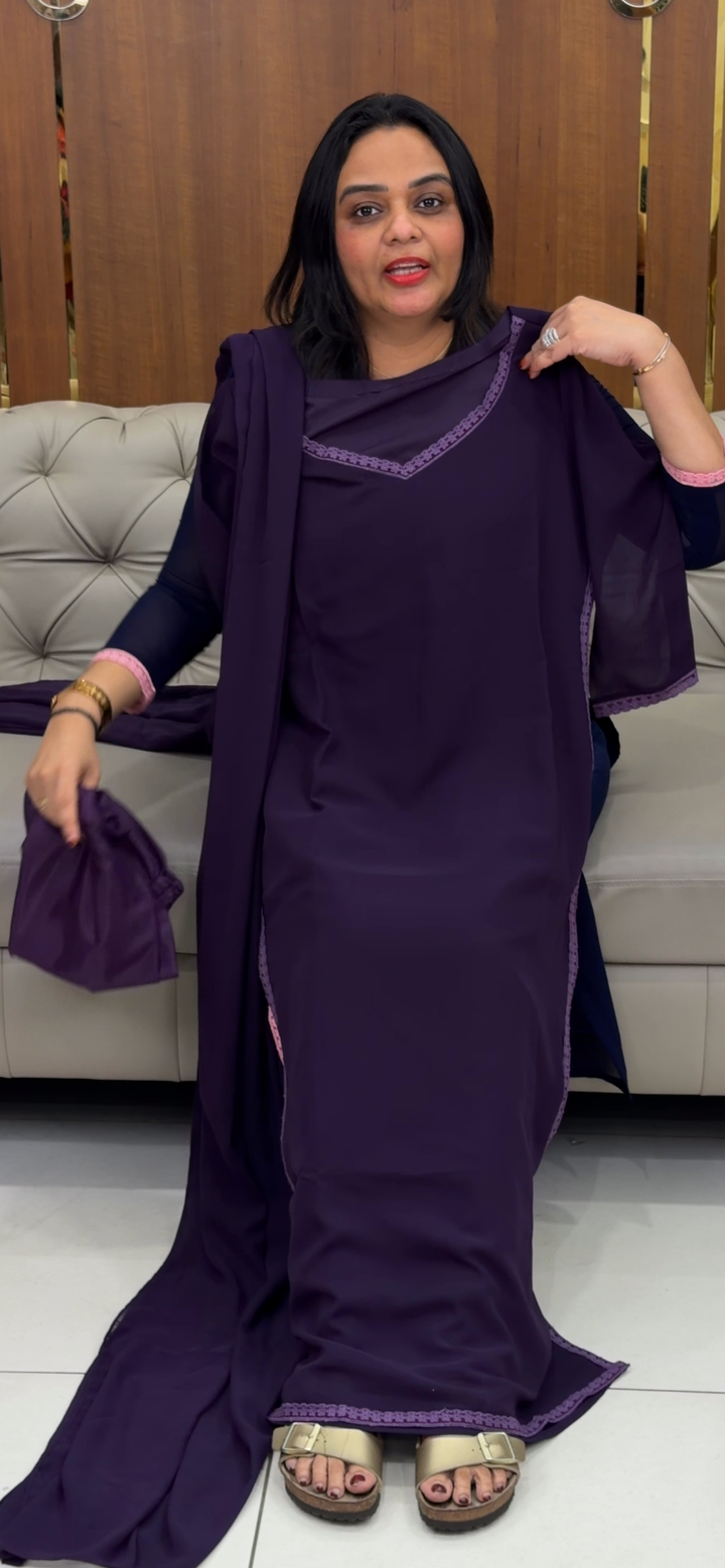 FAUX GEORGETTE TOP, BOTTOM AND DUPATTA - NUWA - 921