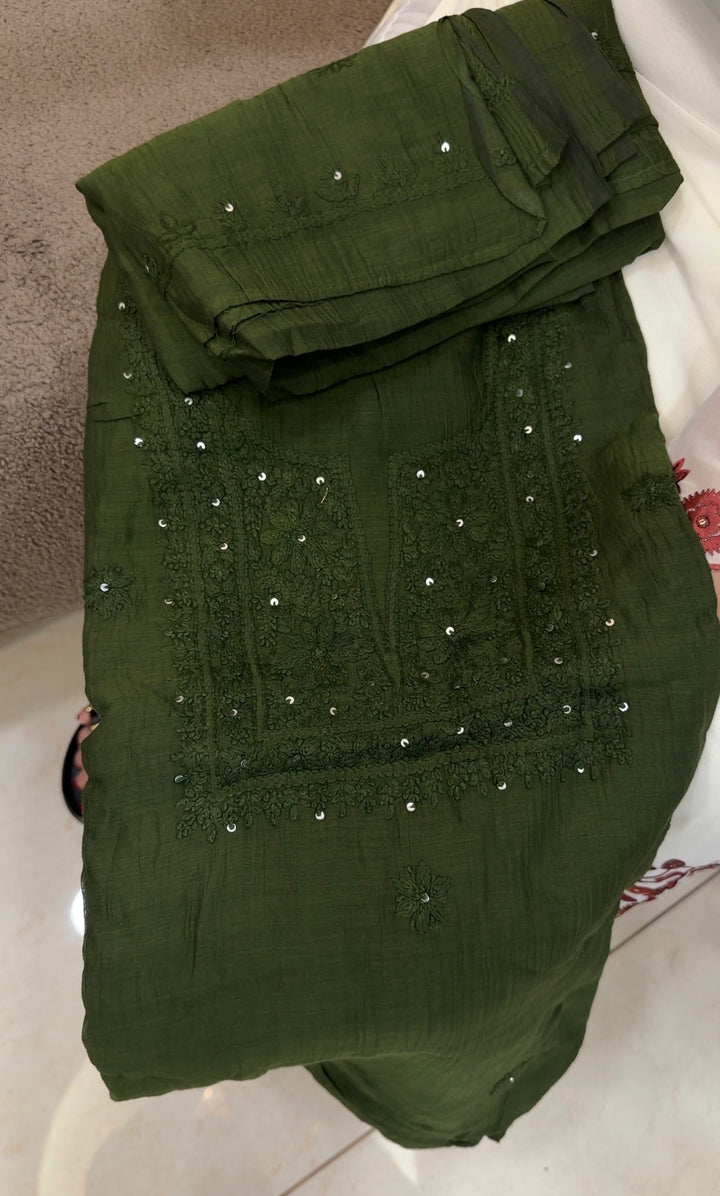 LUCKNOWI CHIKANKARI UNSTITCHED SALWAR SUITS -NUWA-1751