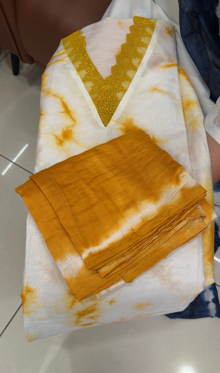 TIE AND DYE UNSTITCHED SALWAR SUITS - NUWA-1854