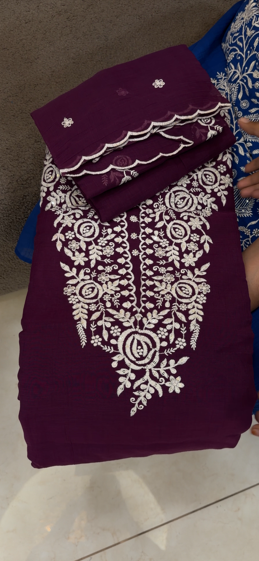 MUL CRUSHED UNSTITCHED SALWAR SUITS - NUWA - 1763