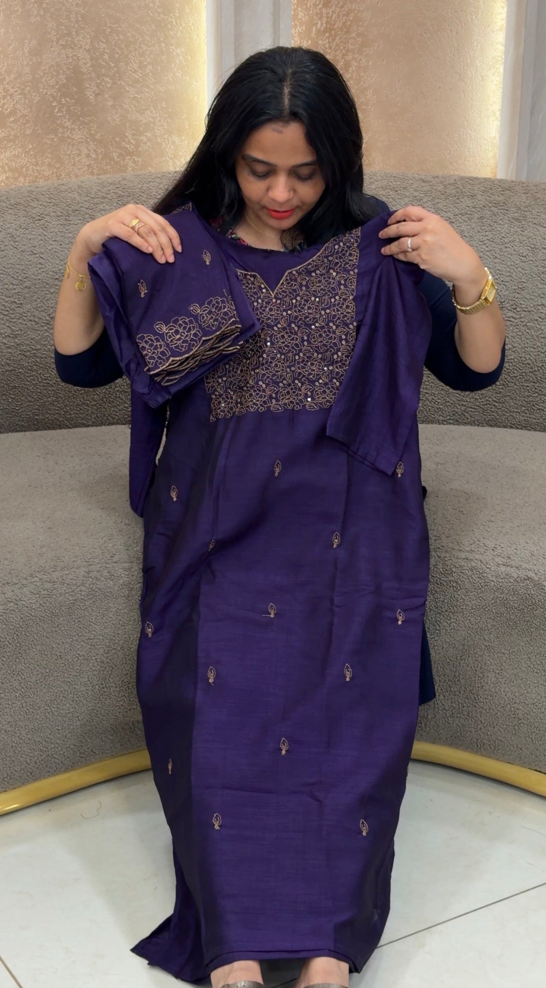 SEMI RAW SILK TOP,BOTTOM AND DUPATTA - NUWA-2421