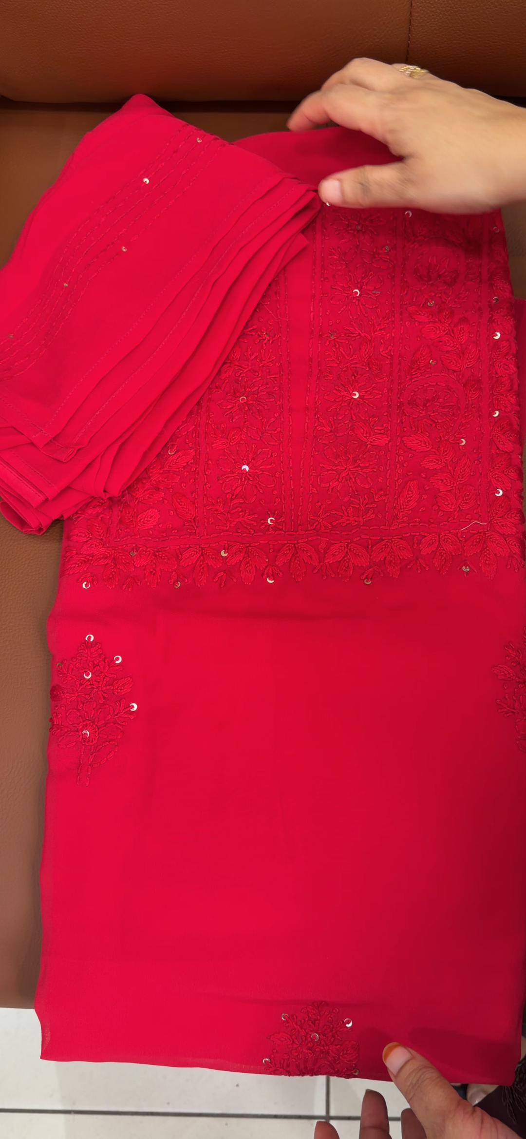 CHIKANKARI UNSTITCHED SALWAR SUITS - NUWA - 1958