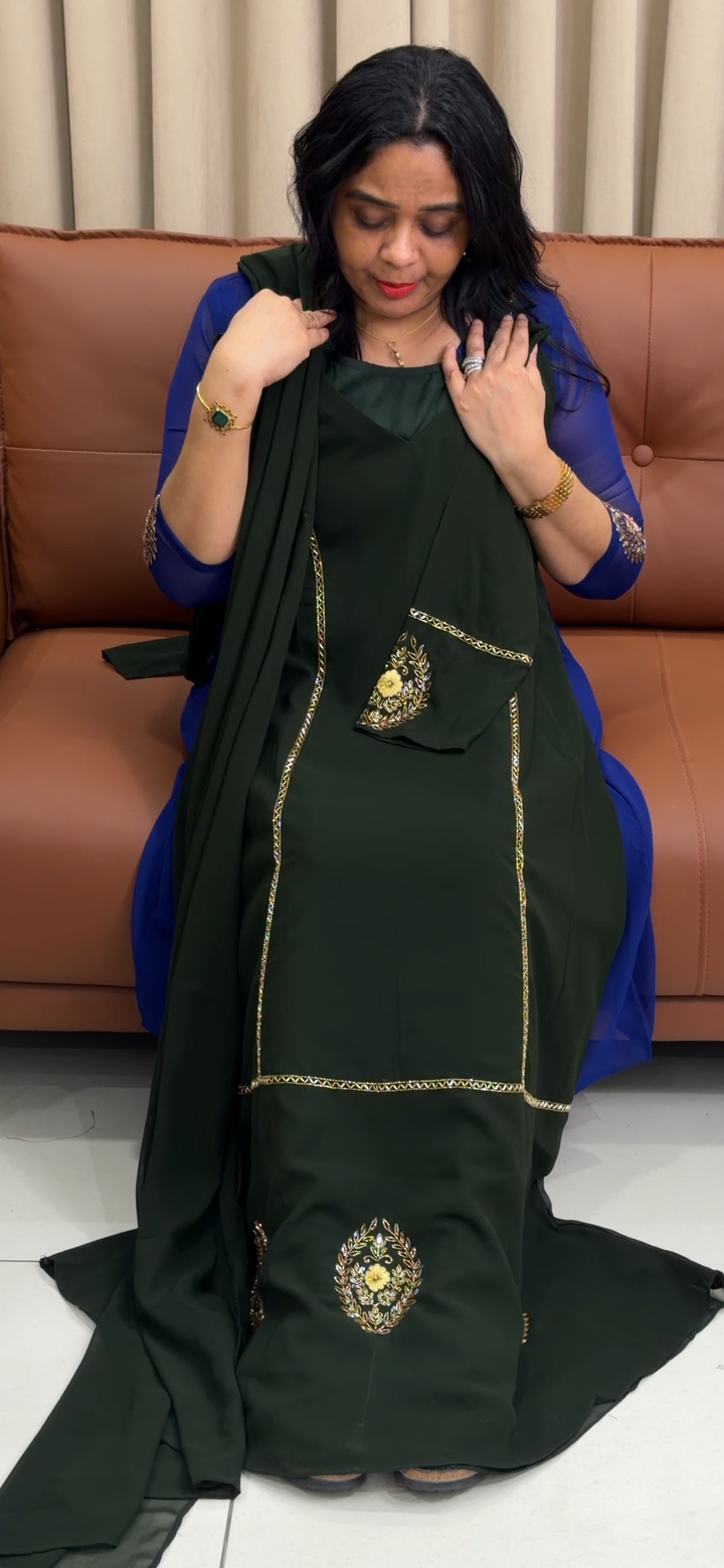 IN-HOUSE HAND WORKED TOP AND DUPATTA - NUWA-2176