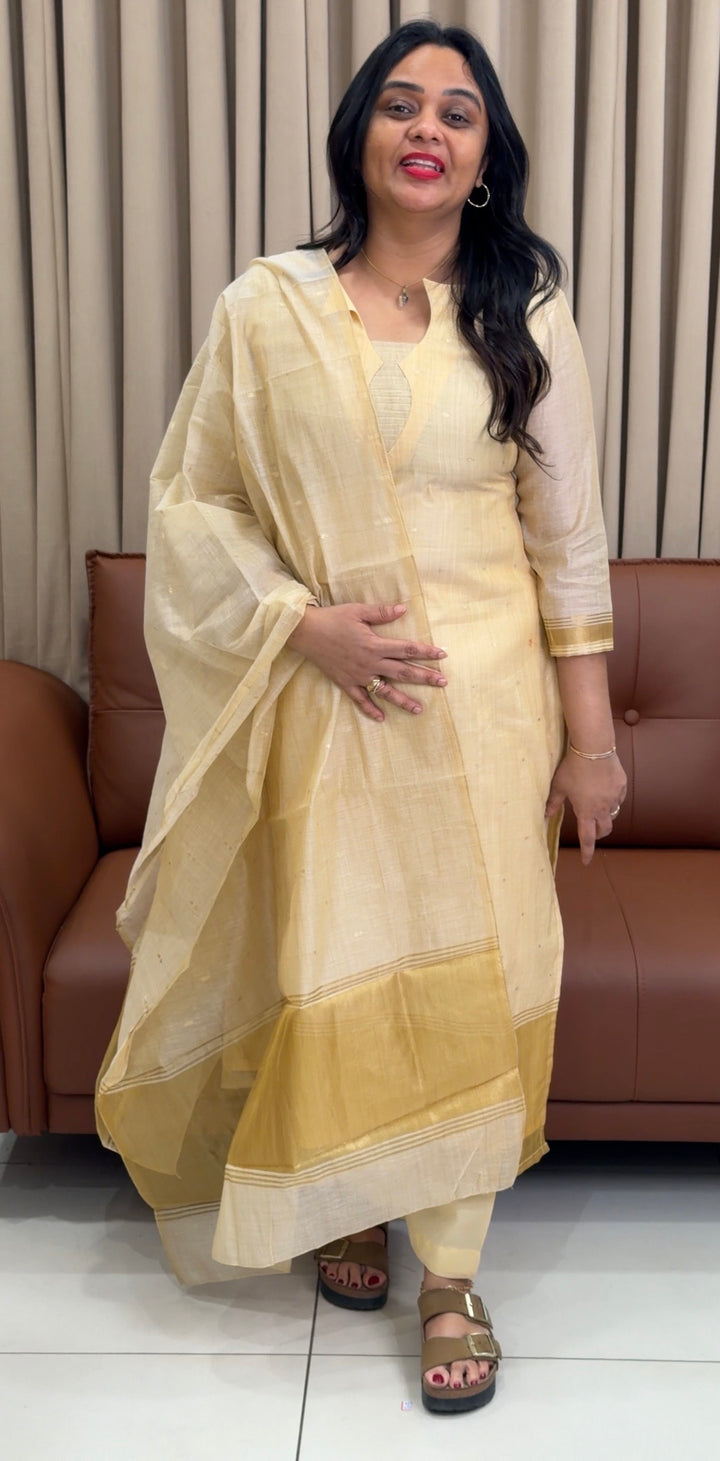 MUL CHANDERI UNSTITCHED SALWAR SUITS - NUWA-1520