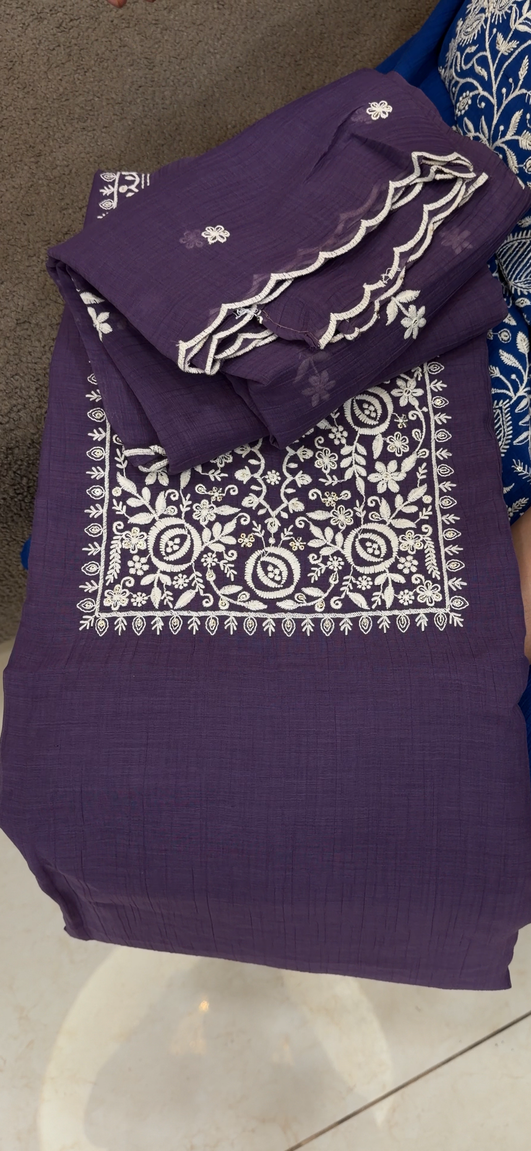 MUL CRUSHED UNSTITCHED SALWAR SUITS - NUWA - 1763