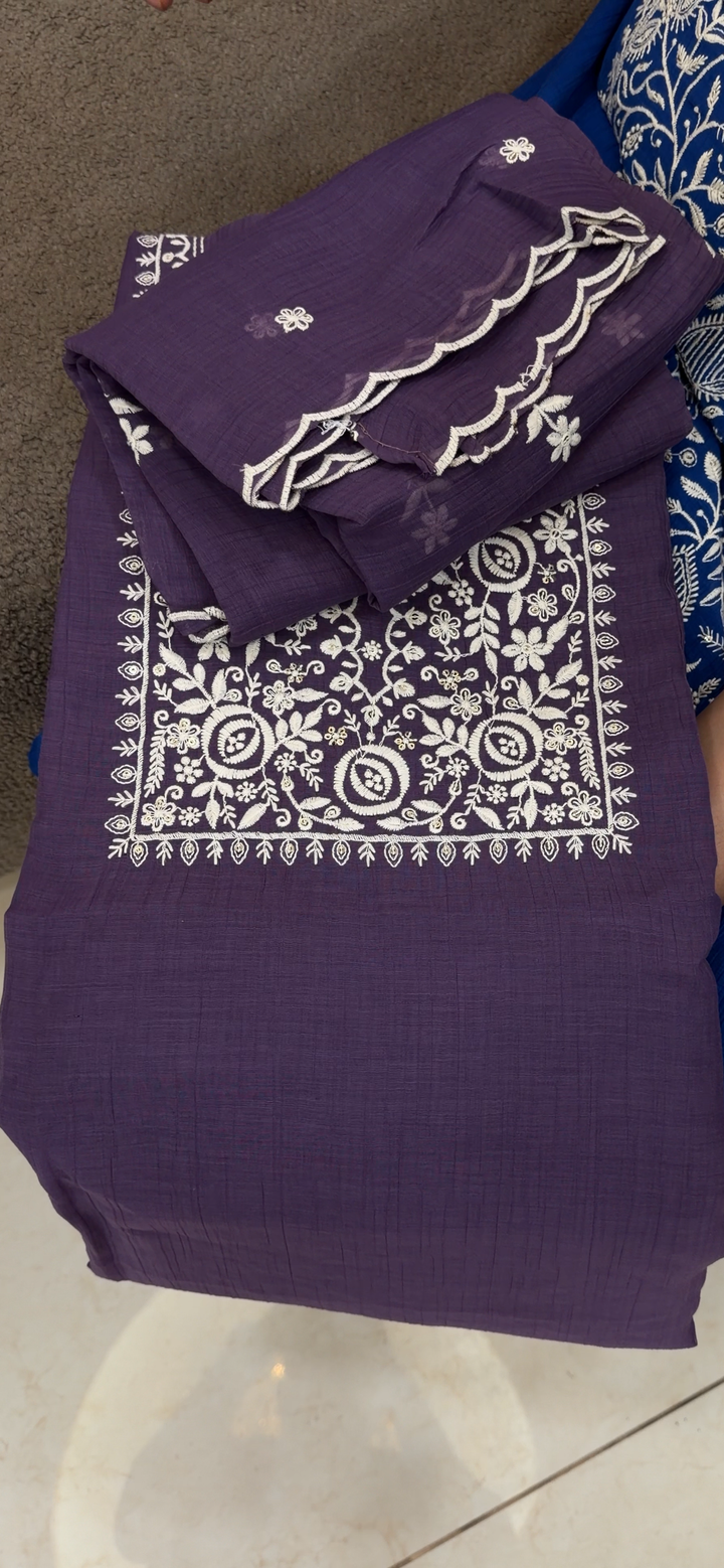 MUL CRUSHED UNSTITCHED SALWAR SUITS - NUWA - 1763