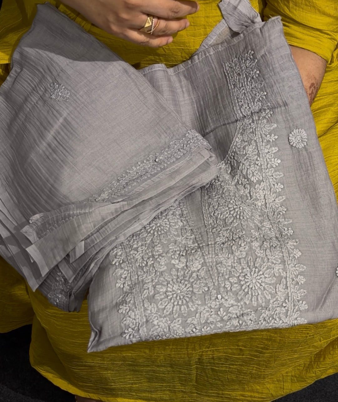 LUCKNOWI CHIKANKARI UNSTITCHED SALWAR SUITS - NUWA-1293