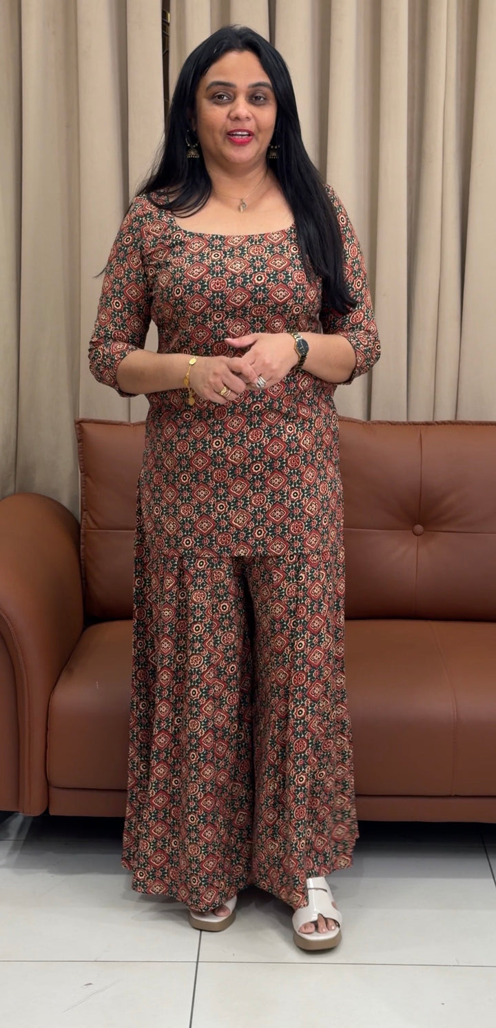 AJRAKH PRINTED TOP AND BOTTOM  - NUWA-2345