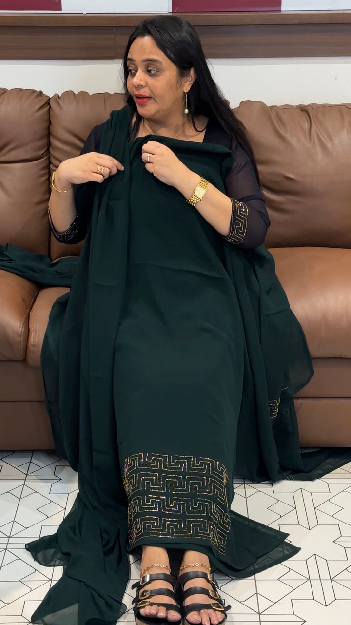 IHA'S IN-HOUSE GEORGETTE UNSTITCHED SALWAR SUITS - IHA 2233