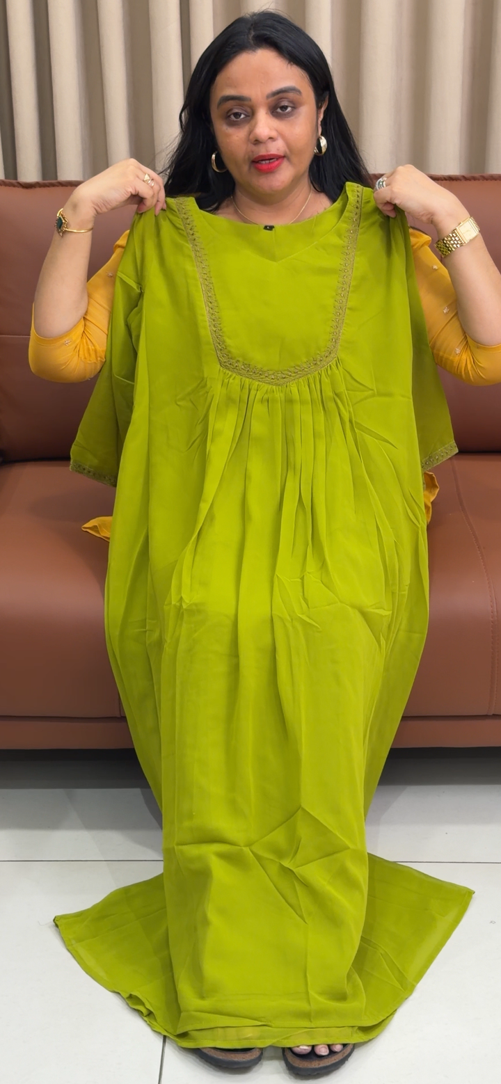 FAUX GEORGETTE LONG TOPS - NUWA - 2179