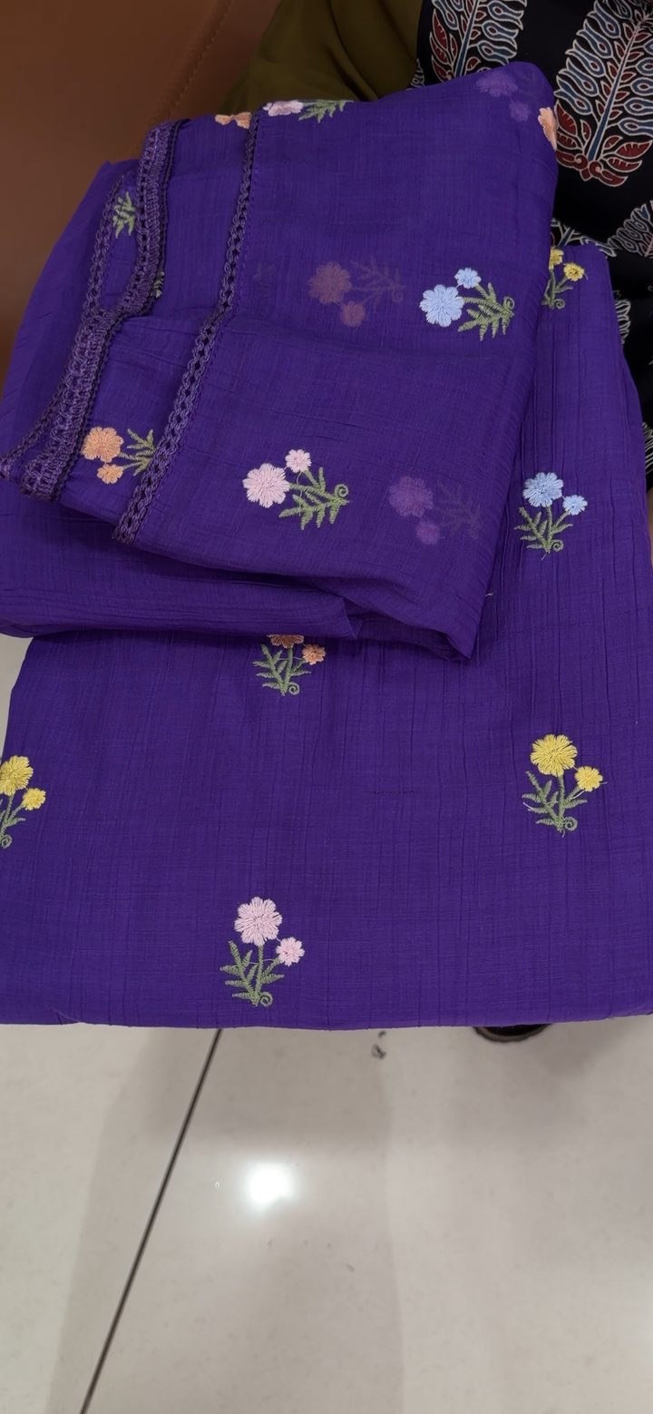 MUL CRUSHED UNSTITCHED SALWAR SUITS - NUWA - 1746