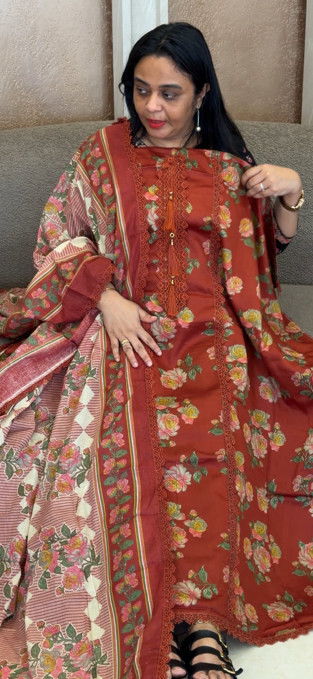 PRINTED COTTON UNSTITCHED SALWAR SUITS - NUWA - 2256