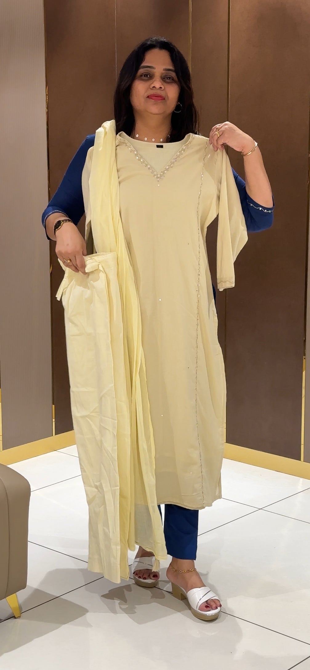 MULMUL COTTON TOP,BOTTOM AND DUPATTA - NUWA-041