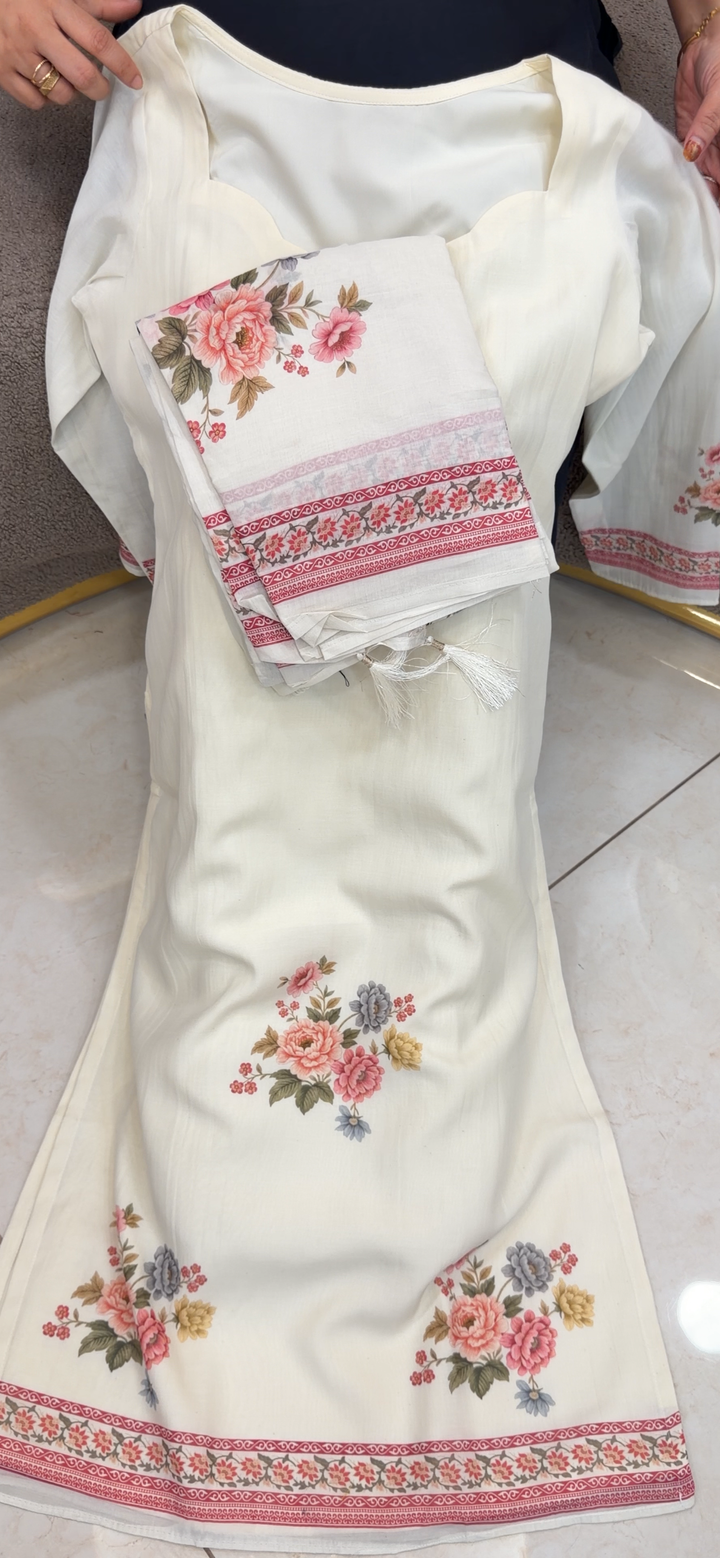 MALAI CHANDERI TOP, BOTTOM AND DUPATTA - NUWA - 1460