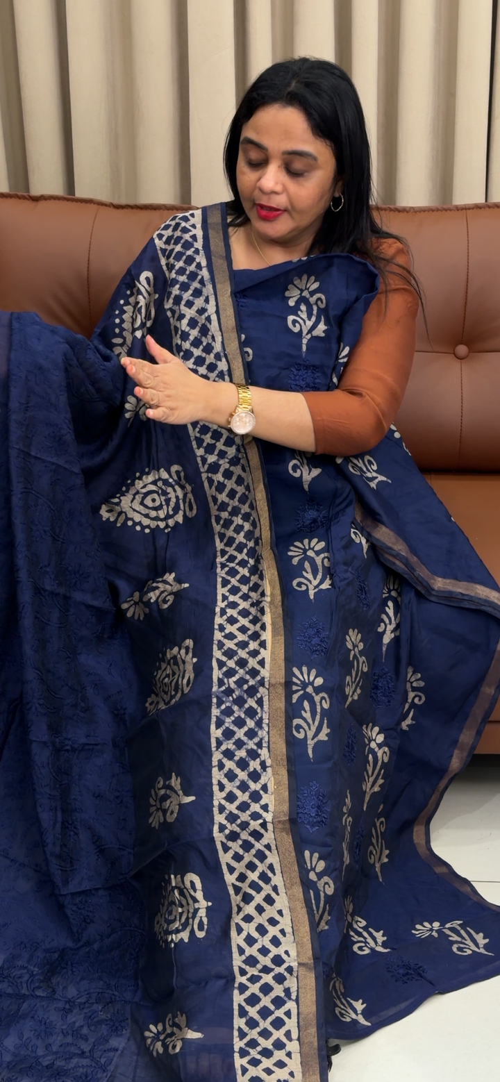 BATIK PRINTED UNSTITCHED SALWAR SUITS - NUWA - 1722
