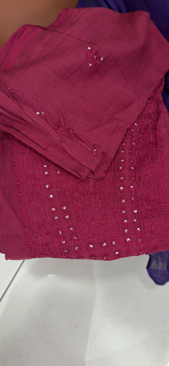 MUL CHANDERI UNSTITCHED SALWAR SUITS - NUWA - 2184