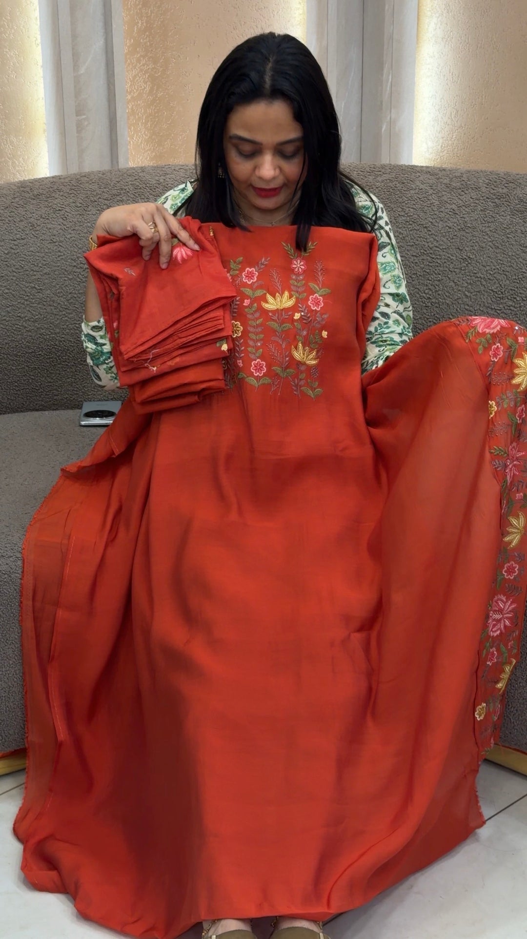 MUL CHANDERI UNSTITCHED SALWAR SUITA - NUWA-1474