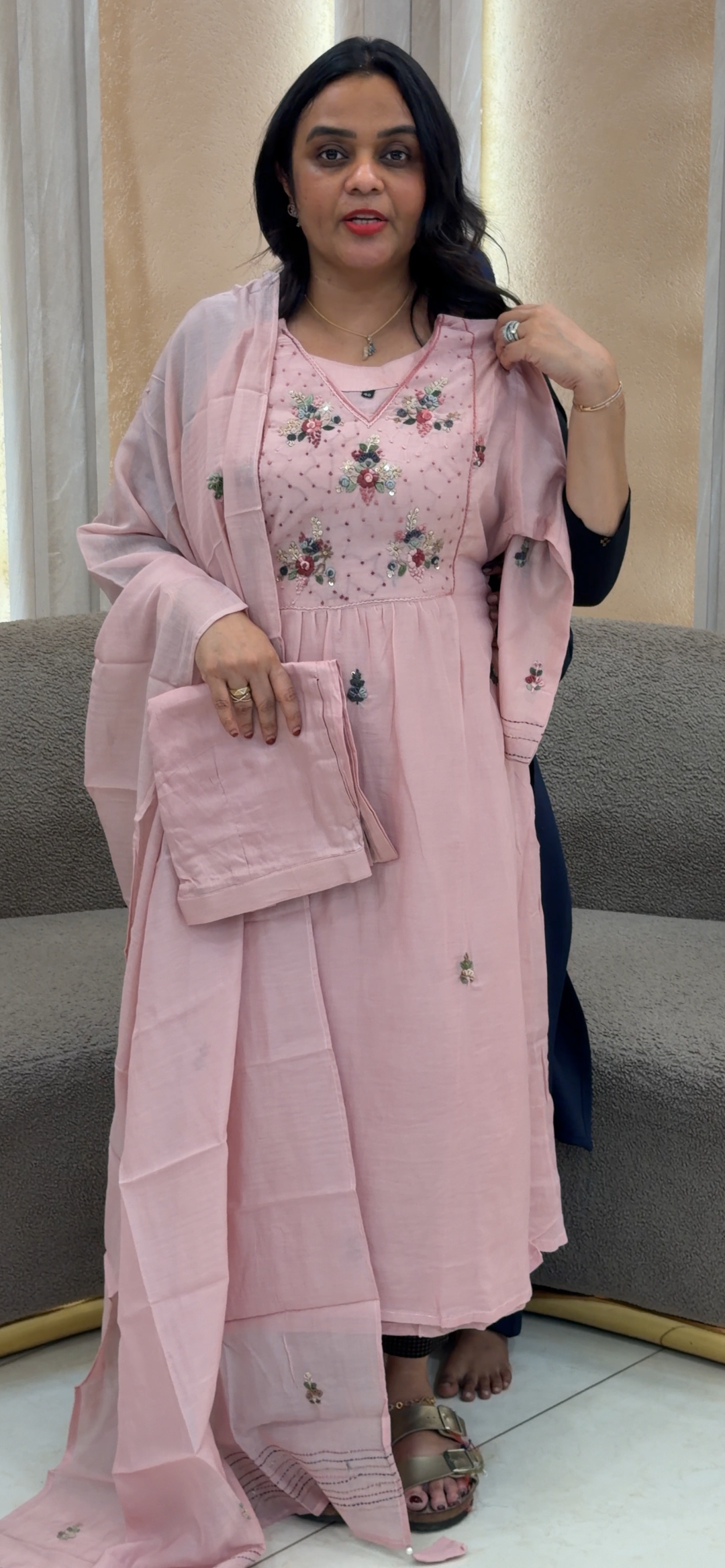 MUL CHANDERI TOP, BOTTOM AND DUPATTA - NUWA - 892