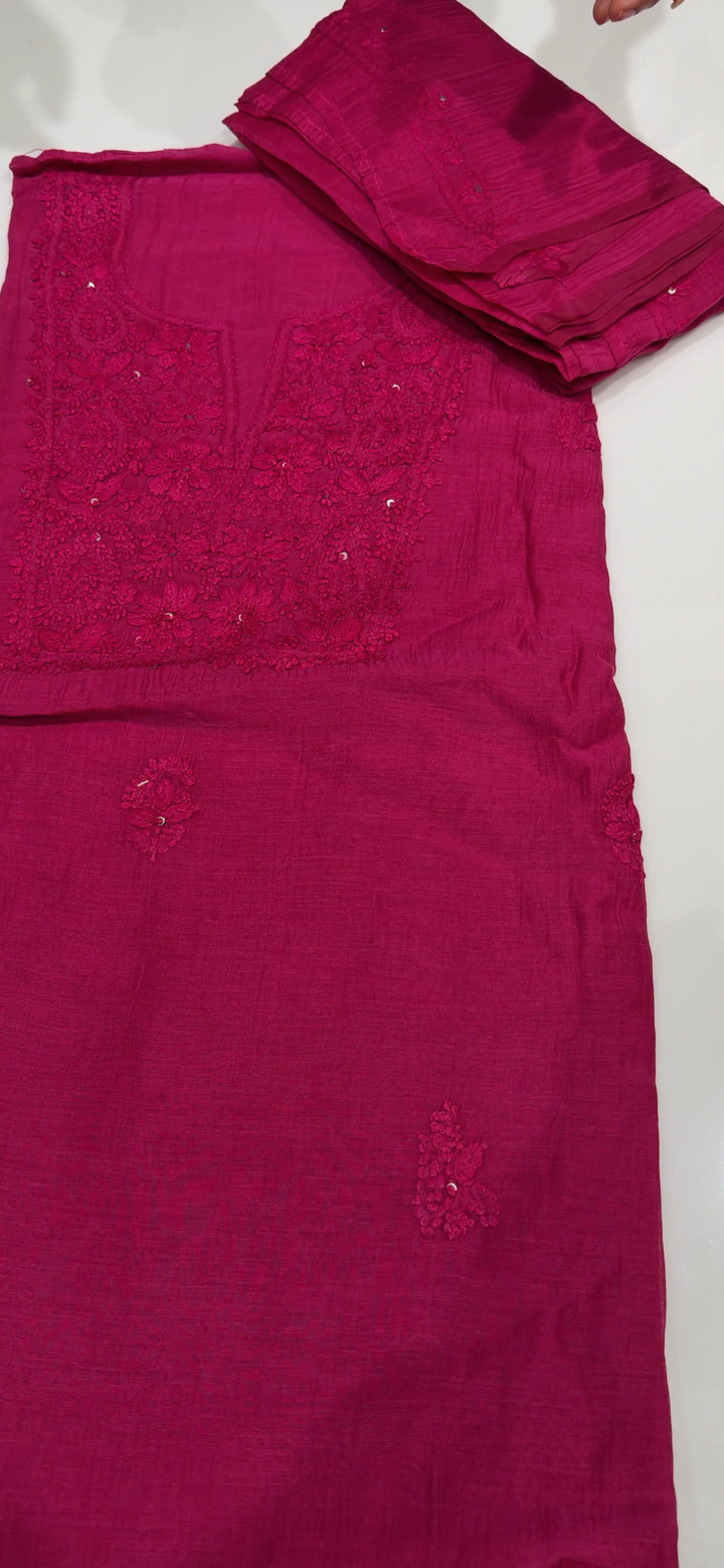 CHIKANKARI UNSTITCHED SALWAR SUITS - NUWA - 1743