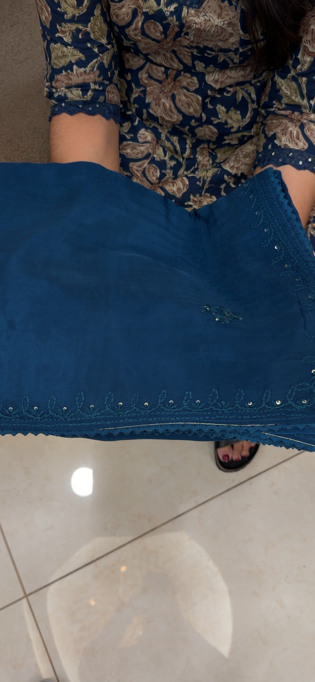 VISCOSE CRAPE CHIKANKARI SAREES - NUWA - 1623