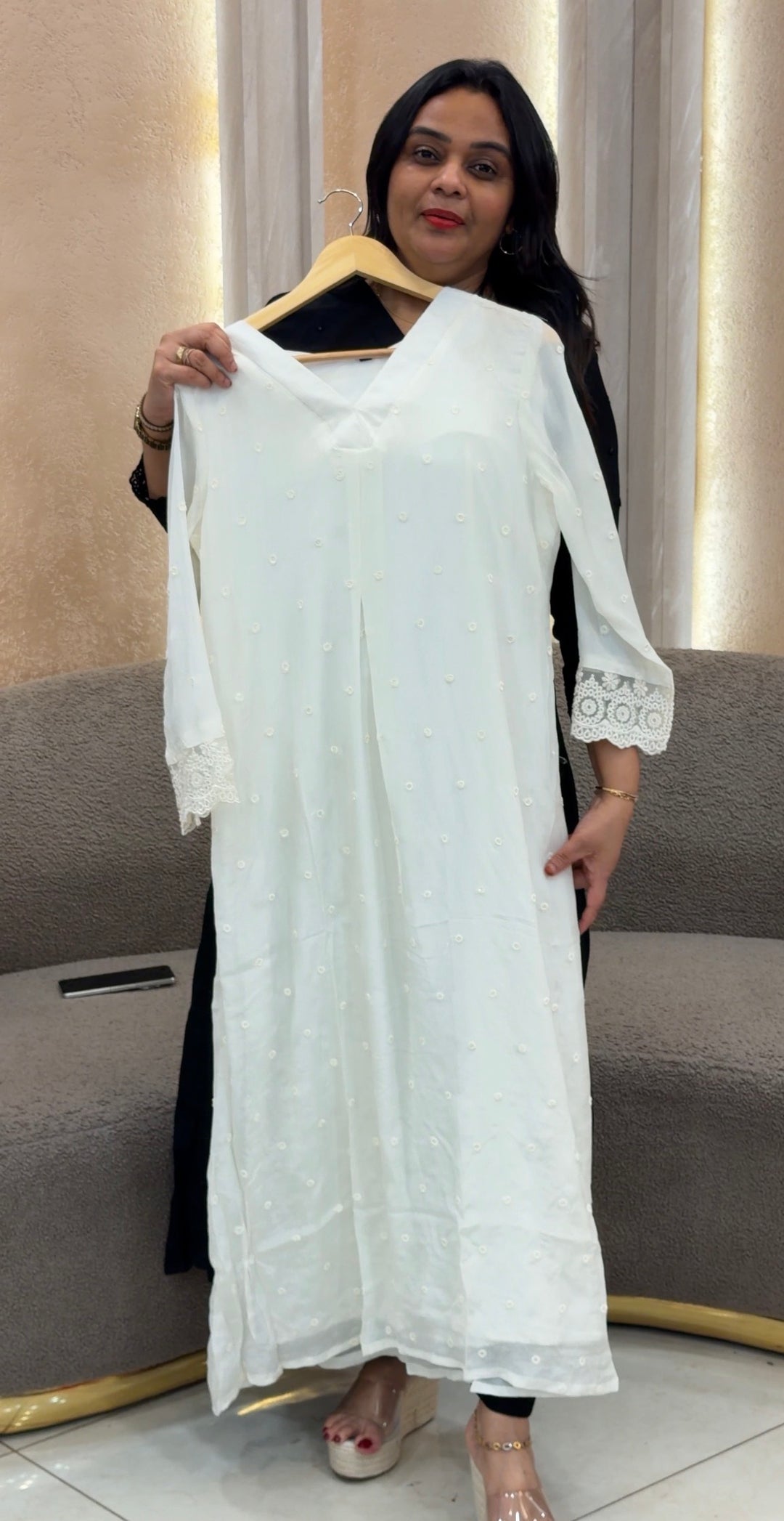 PLATINUM CHIFFON ALINE TOPS - NUWA-1193