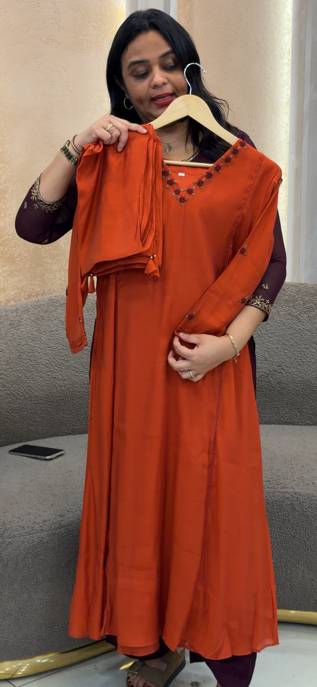 MUL CHANDERI TOP, BOTTOM AND DUPATTA - NUWA - 1197