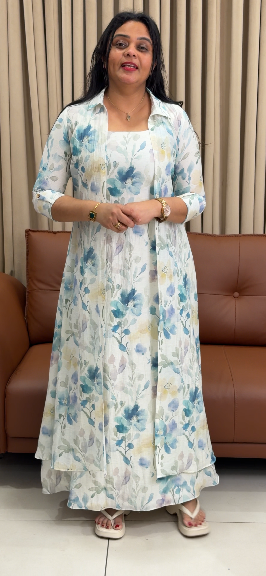 IN-HOUSE PRINTED LINEN TOP AND JACKET - NUWA - 1847