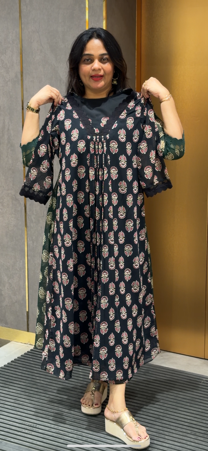 PRINTED GEORGETTE ALINE TOPS - NUWA - 214