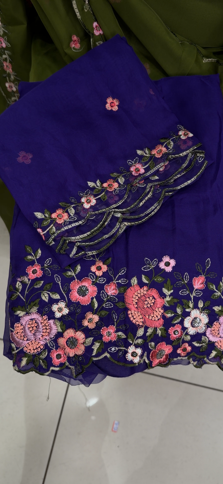SOFT ORGANZA UNSTITCHED SALWAR SUITS - NUWA - 1533
