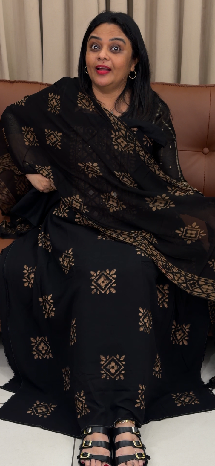 PRINTED RAYON UNSTITCHED SALWRA SUITS - NUWA - 1572
