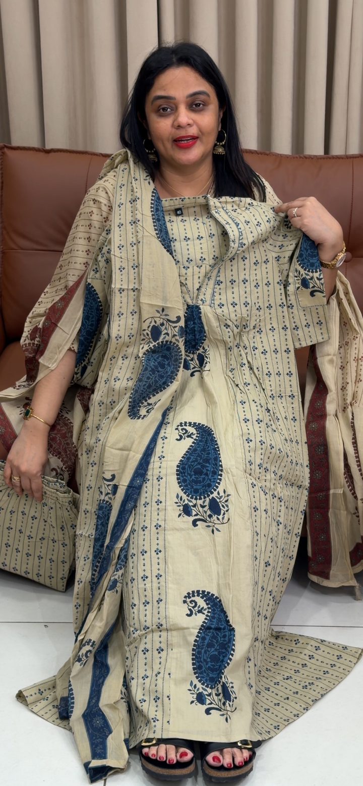 COTTON TOP, BOTTOM AND DUPATTA - NUWA - 1696