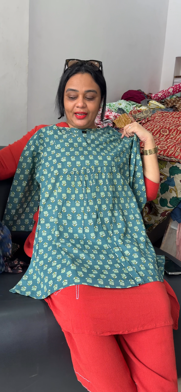 PRINTED COTTON SHORT TOPS - NUWA 2311