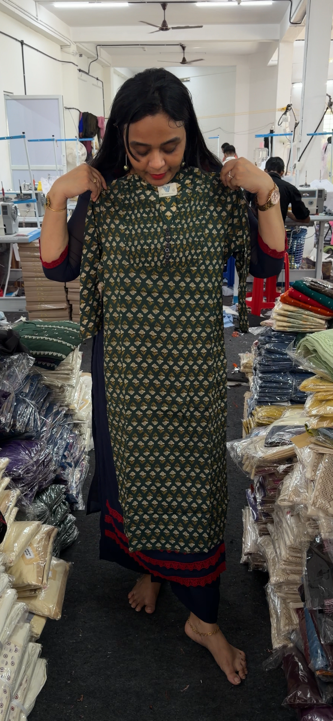 PRINTED RAYON LONG TOPS - NUWA - 2207