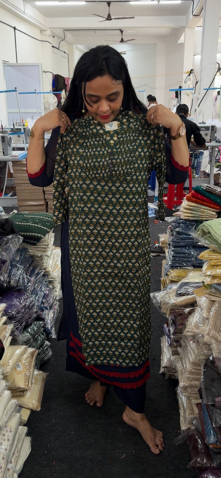 PRINTED RAYON LONG TOPS - NUWA - 2207