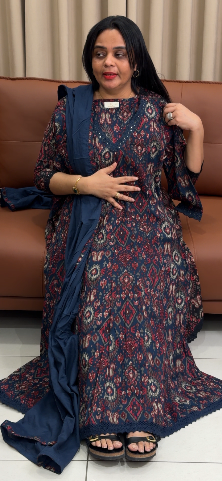 PRINTED ANARKALI TOP AND DUPATTA  - NUWA-2150