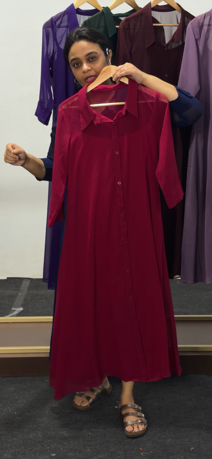 IN-HOUSE GEORGETTE TUNIC TOPS - NUWA - 2533