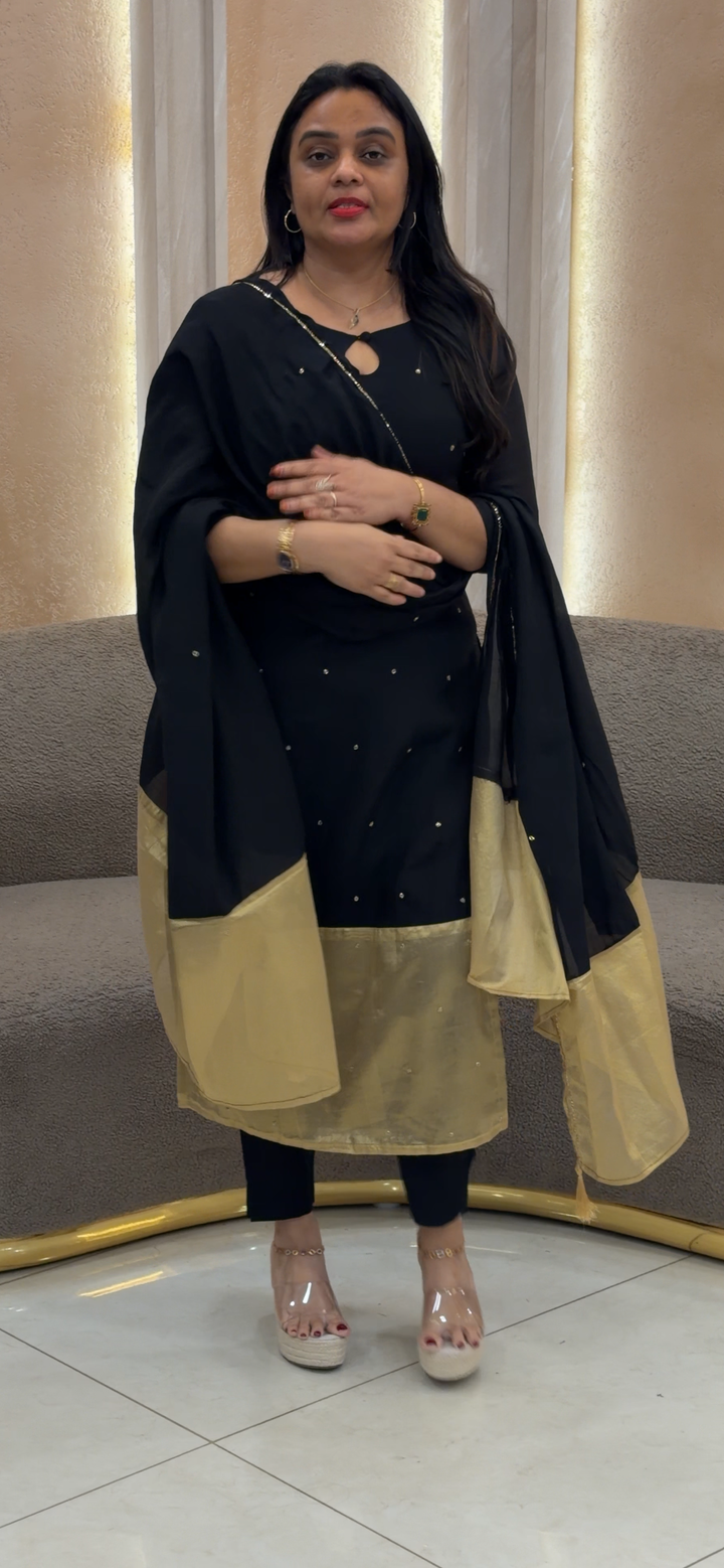 SOFT MUL CHANDERI UNSTITCHED SALWRA SUITS - NUWA - 1356