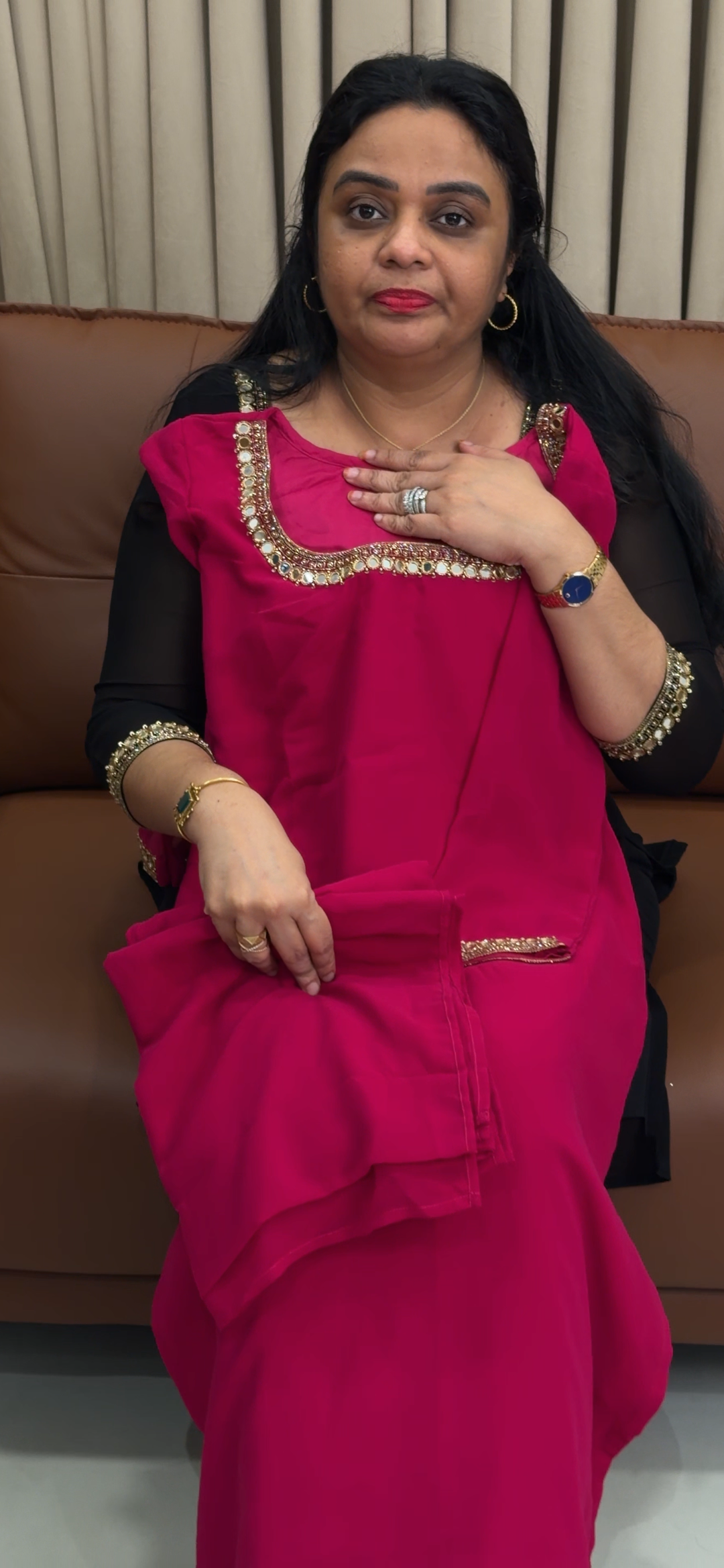 IN-HOUSE FAUX GEORGETTE TOP, BOTTOM AND DUPATTA - NUWA - 1858