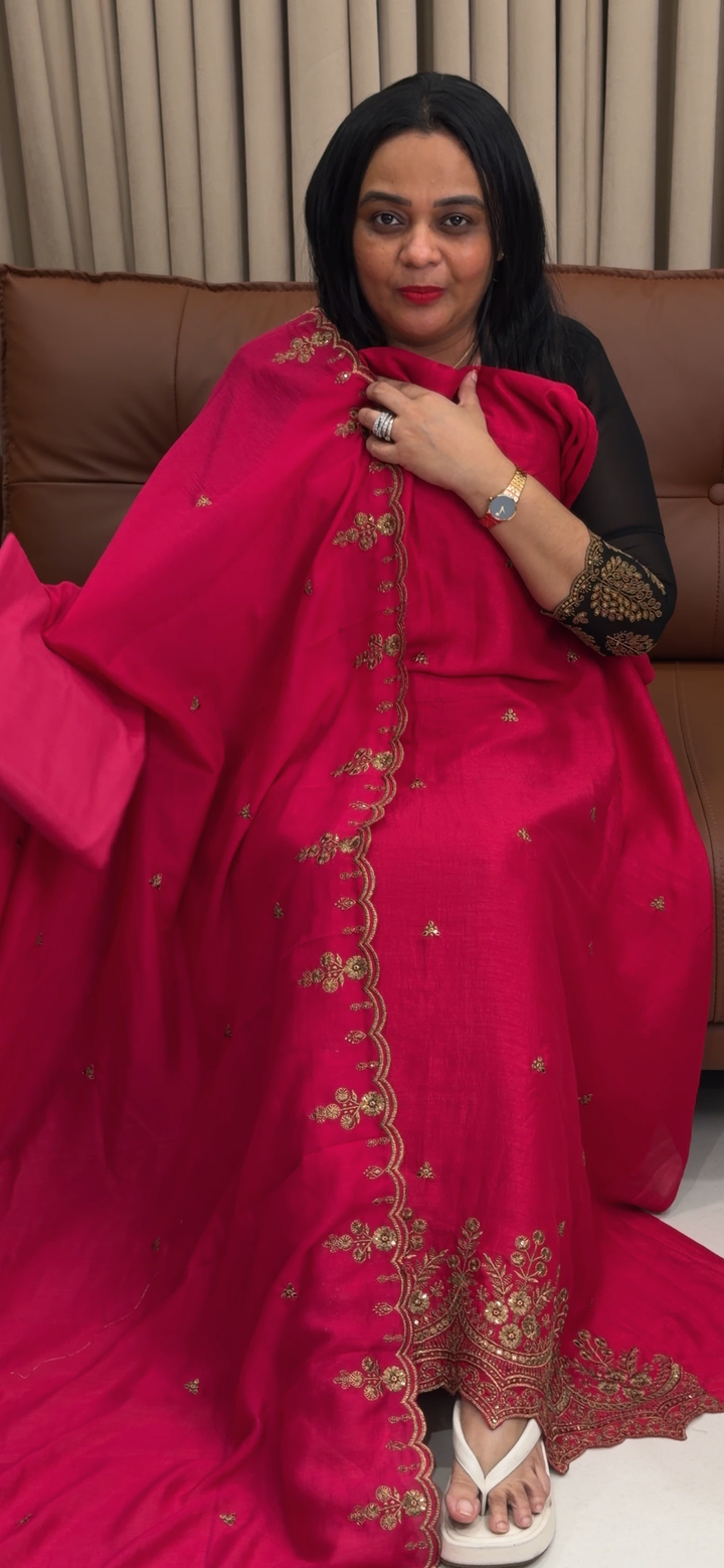 SEMI RAW SILK UNSTITCHED SALWAR SUITS - NUWA - 1915