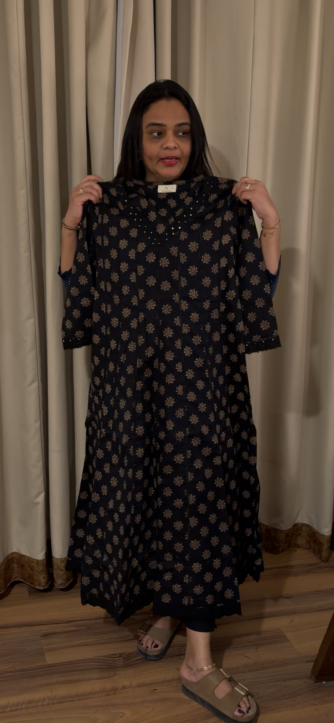 PRINTED COTTON ANARKALI TOPS - NUWA - 1130