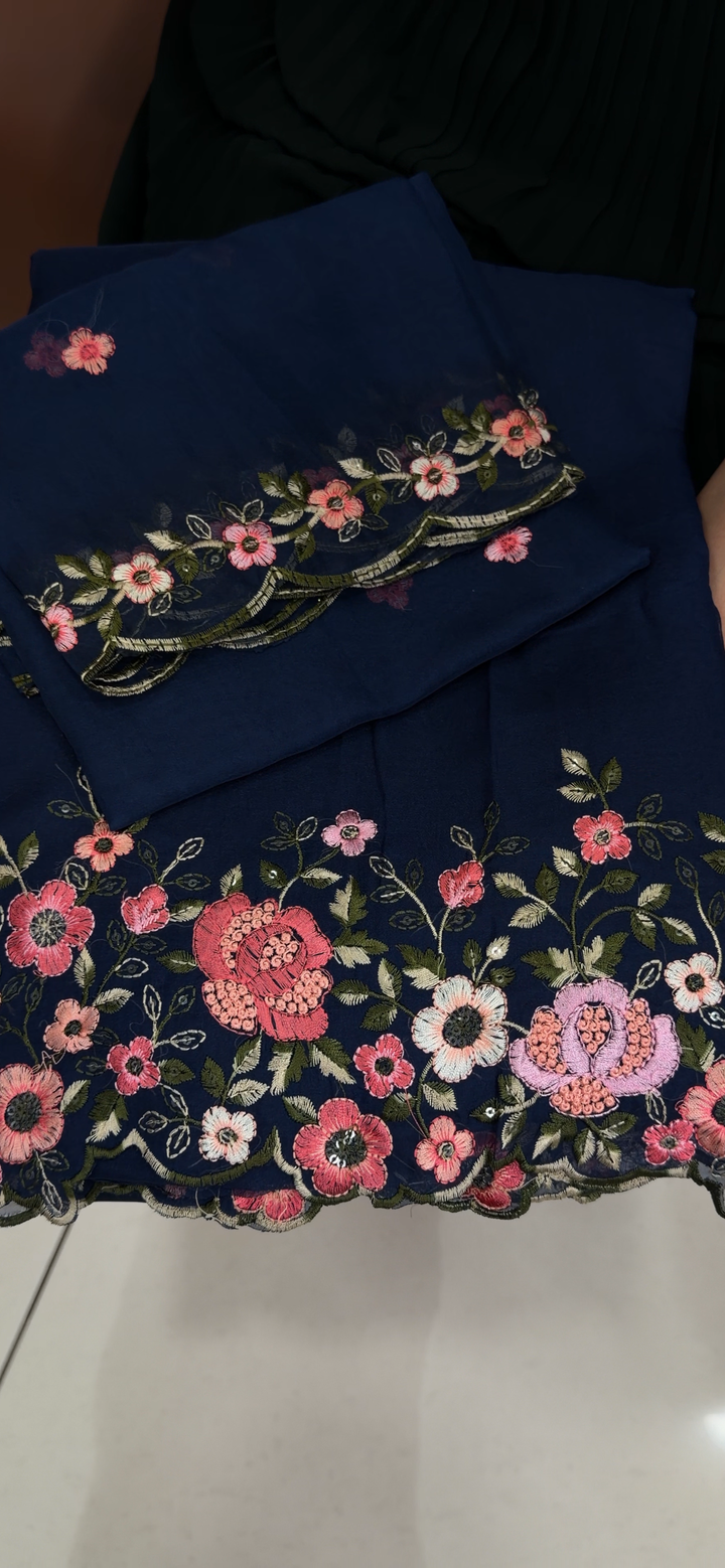 SOFT ORGANZA UNSTITCHED SALWAR SUITS - NUWA - 1892