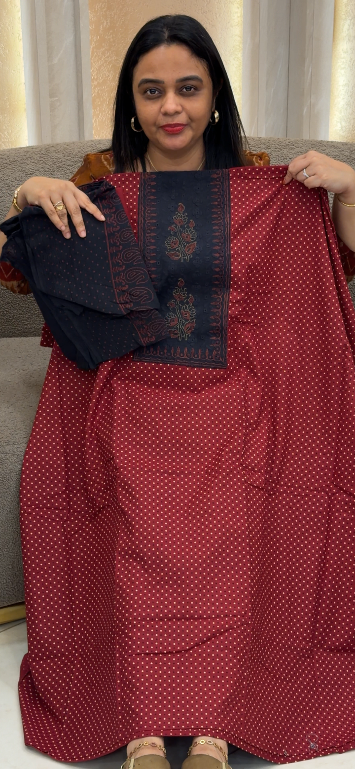 COTTON UNSTITCHED SALWAR SUITS - NUWA - 1398