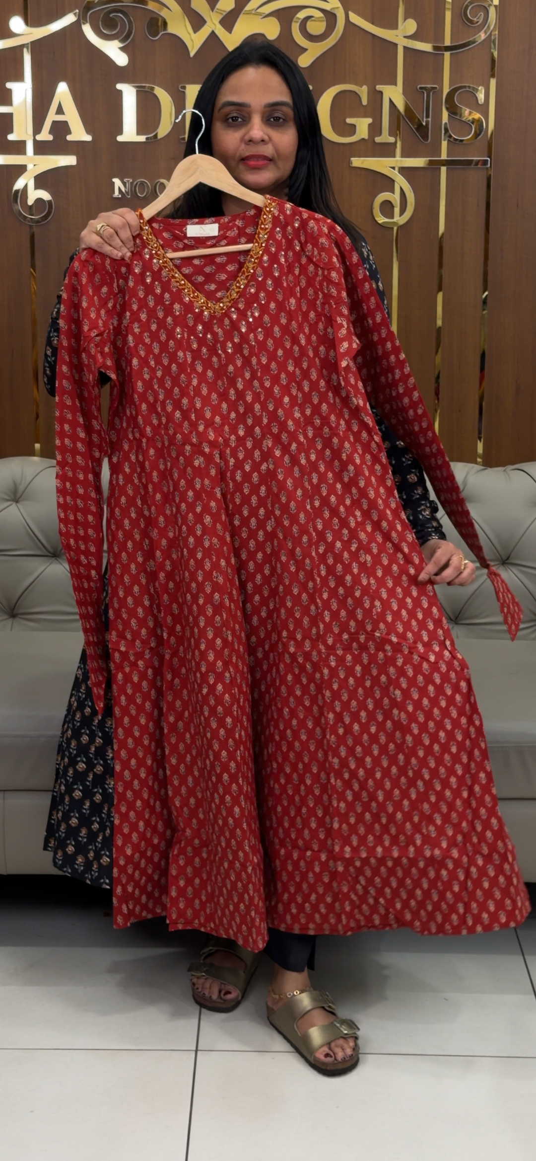 COTTON ANARKALI TOPS - NUWA - 1291