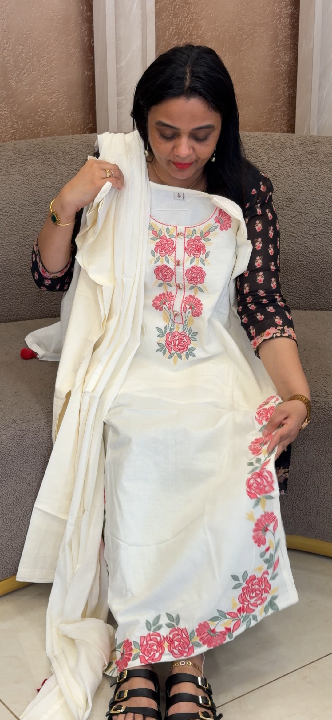 MUL MUL COTTON TOP, BOTTOM AND DUPATTA - NUWA - 2264