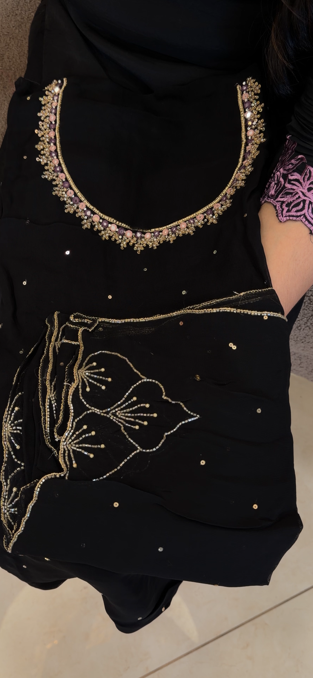 HANDWORKED UNSTITCHED SALWAR SUITS - NUWA - 2027
