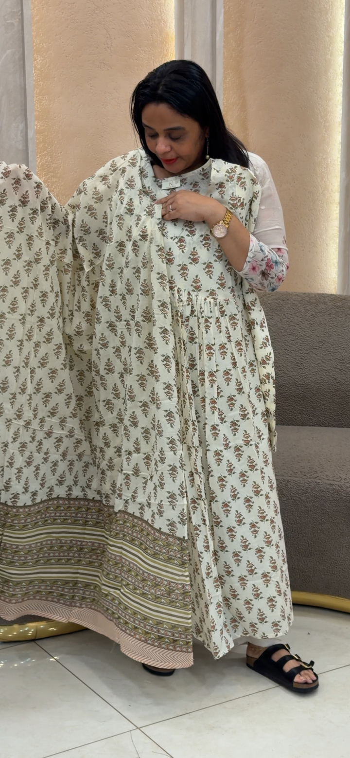 LONG ALINE TOP AND DUPATTA - NUWA - 2319