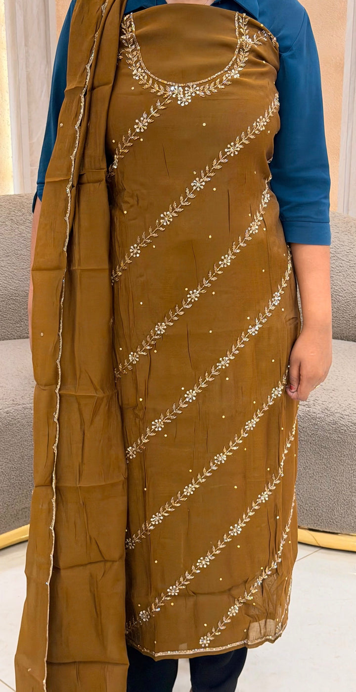 MUL CHANDERI UNSTITCHED SALWAR SUITS - NUWA-2405